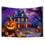 cheap Halloween Wall Tapestries-Halloween Decorations Blacklight Tapestry Pumpkins Halloween Trees UV Reactive Glow in the Dark Party Psychedelic Trippy Misty Hanging Tapestry Wall Art Mural for Living Room Bedroom Ghost Castle