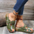 cheap Women&#039;s Clogs &amp; Mules-Women&#039;s Floral Embroidered Slip-On Clogs with Buckle Detail and Wedge Heel - Comfortable Vintage Casual Shoes