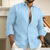 baratos camisas de linho masculinas-Homens camisa de linho camisa de verão Roupa de Praia camisa de botão Camisa casual Preto Branco Rosa Azul Marinha Manga Longa Tecido Lapela Primavera Verão Casual Diário Roupa