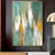 cheap Landscape Paintings-Abstract Gold Paintings On Canvas handmade Rich Textured Acrylic Painting Modern Wall Art Hand Painted Artwork foil green oil painting for Living Room office Wall Decoration blue painting