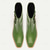 abordables Bottes habillées-bottines à boucle en similicuir vert pour hommes - design d&#039;inspiration vintage avec détails à triple sangle pour une tenue avant-gardiste