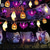 economico Luci decorative-luci solari per Halloween, luci fantasma impermeabili per esterni, 6,5 m, 30 LED, zucca illuminata, pipistrello, fantasma, ragno, decorazioni per esterni, luci solari per Halloween per feste in