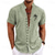 cheap Men&#039;s Casual Shirts-Men&#039;s Button Up Shirt Coconut Tree Graphic Prints Stand Collar Blue Green Khaki Gray Light Blue Outdoor Street Short Sleeve Print Clothing Apparel Hawaiian