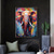 cheap Animal Paintings-Handmade Oil Paintings Canvas Wall Art Decoration Modern Animal Abstract Coloured Elephant for Home Decor Rolled Frameless Unstretched Painting