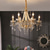 cheap Candle-Style Design-LED Chandelier Warm White 6/8-Light 66cm/78cm French Crystal Pearl Chandelier Medieval Villa Vintage Hanging Light for Living Room Bedroom 110-240V