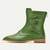 abordables Bottes habillées-bottines à boucle en similicuir vert pour hommes - design d&#039;inspiration vintage avec détails à triple sangle pour une tenue avant-gardiste