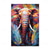 cheap Animal Paintings-Handmade Oil Paintings Canvas Wall Art Decoration Modern Animal Abstract Coloured Elephant for Home Decor Rolled Frameless Unstretched Painting