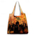 cheap Bags-Halloween-Themed Tote Bag with Black Cat and Pumpkin Print - Large Reusable Shopping Bag for Festive Fall Occasions