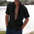 voordelige Vakantie-Voor heren Linnen overhemd Zomer overhemd Strand Kleding Overhemd met knopen Overhemden zonder broek Effen Kleur Vakantie Curise Zwart Wit Roze blauw Korte mouw Strijkijzer Zomer Kleding Button-omlaag