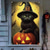 billige Veggtepper-halloween vindusdekorasjoner, stoff skallen ut av brann halloween gardin plakat vindusdør som dekker dekor for hjemsøkt hus, skummelt halloween vindu klinger dekaler innendørs utendørs