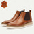 cheap Chelsea Boots-Men&#039;s Brown Premium Cowhide Chelsea Boots with White Sole - Elegant and Comfortable for Casual and Formal Wear