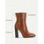 cheap Ankle Boots-Elegant Brown Leather Ankle Boots with High Heel for Women, Perfect for Office Wear and Casual Outings
