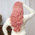 cheap Synthetic Trendy Wigs-Synthetic Wig Curly Wavy Neat Bang With Bangs Machine Made Wig 26 inch Gold Pink Synthetic Hair Women&#039;s Cute Cosplay Party Pink