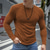 preiswerte Lässige T-Shirts für Herren-Herren Waffel-Shirt T Shirt T-Shirt langarmshirt Glatt Rundhalsausschnitt Strasse Urlaub Langarm Bekleidung Modisch Designer Basic