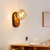 preiswerte Indoor-Wandleuchten-LED-Innenwandleuchten Warmweiß 20cm 1-flammig Eiswürfelform Wandleuchte Wohnzimmer Hintergrund Wandlampe G9 Holz Glas Retro einfache Wandhalterung Wandleuchte minimalistisch Schlafzimmer Nachttisch