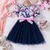 cheap Casual Dresses-Easter Girls&#039; 3D Floral Dress Short Sleeve Summer Vacation Daily Holiday Princess Beautiful Sweet Little Kids(4-7ys) 4-7 Years Casual Dress A Line Dress Tulle Dress Knee-length Regular Fit