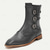 abordables Bottes habillées-bottines à boucle en similicuir vert pour hommes - design d&#039;inspiration vintage avec détails à triple sangle pour une tenue avant-gardiste
