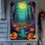 preiswerte Wandteppiche-Halloween-Fensterverkleidung, Stoff-Buntglas-Kürbis-Halloween-Vorhang, Poster, Fenster-/Türverkleidung, Dekor für Spukhaus, gruselige Halloween-Fensteraufkleber für drinnen und draußen