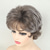 cheap Older Wigs-Grey Curly Pixie Wigs for White Women Short Fluffy White Hair with Bangs Natural Synthetic Heat Resistant Wig
