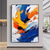 cheap Abstract Paintings-100% handmade White Blue Yellow Textured Painting Oversized handmade Abstract Geometric Textured oil painting Wall Art Large Minimalist Textured Painting for Living Room Wall Decor Abstract Art