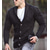 cheap Men&#039;s Cardigan Sweater-Men&#039;s Cardigan Sweater Cropped Sweater Cable Knit Regular Button Up Plain Lapel Vintage Warm Ups Casual Daily Wear Clothing Apparel Fall Winter Black White S M L