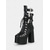 cheap Platform Boots-Women&#039;s Gothic Platform Lace-Up Boots with Buckle Straps and Chunky Heels – Statement Heeled Boots for Parties and Alternative Fashion