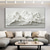 cheap Landscape Paintings-Handmade Original Snow Mountain Oil Painting On Canvas  Abstract Texture Winter Landscape Wall Art for Home Decor With Stretched Frame/Without Inner Frame Painting