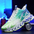 preiswerte Sneaker für Herren-Sportliche Sneakers für Herren in Neongrün mit Flammen – leichte, atmungsaktive Laufschuhe mit Stoßdämpfung für Sport und Fitness