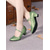 abordables Chaussures de danses latines-chaussures de danse vintage vertes Mary Jane pour femmes avec motif floral jacquard et talon bloc, parfaites pour les événements de danse de salon, latine et formelle