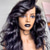 baratos Perucas de seda frontais de cabelo natural-Cabelo humano remy 13x4 Lace Front Peruca Parte lateral Com Franjas Cabelo Brasileiro Ondulado Preta Peruca 130% 150% Densidade do Cabelo 100% Virgem Sem cola Pré-depenado Para Feminino Longo Perucas