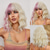 cheap Synthetic Trendy Wigs-Synthetic Wig Uniforms Career Costumes Princess Curly Wavy Middle Part Layered Haircut Machine Made Wig 14 inch Gold Pink Synthetic Hair Women&#039;s Cosplay Party Fashion Blonde