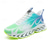 preiswerte Sneaker für Herren-Sportliche Sneakers für Herren in Neongrün mit Flammen – leichte, atmungsaktive Laufschuhe mit Stoßdämpfung für Sport und Fitness