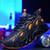 preiswerte Sneaker für Herren-Sportliche Sneakers für Herren in Neongrün mit Flammen – leichte, atmungsaktive Laufschuhe mit Stoßdämpfung für Sport und Fitness