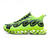 preiswerte Sneaker für Herren-Sportliche Sneakers für Herren in Neongrün mit Flammen – leichte, atmungsaktive Laufschuhe mit Stoßdämpfung für Sport und Fitness