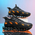 preiswerte Sneaker für Herren-Sportliche Sneakers für Herren in Neongrün mit Flammen – leichte, atmungsaktive Laufschuhe mit Stoßdämpfung für Sport und Fitness