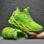 baratos Tênis de Corrida Masculinos-Tênis esportivos flyknit verde neon masculino - tênis de corrida leves e respiráveis com design de sola exclusivo
