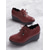 cheap Women&#039;s Oxfords-Women&#039;s Red Lace-Up Wedge Shoes with Scalloped Trim and Side Zipper – Comfortable Casual Footwear for Everyday Wear