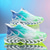 preiswerte Sneaker für Herren-Sportliche Sneakers für Herren in Neongrün mit Flammen – leichte, atmungsaktive Laufschuhe mit Stoßdämpfung für Sport und Fitness