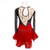 cheap Figure Skating Dresses-Figure Skating Dress Women's Girls' Ice Skating Dress Black Red Black Blue Patchwork Mesh High Elasticity Training Competition Skating Wear Classic Crystal / Rhinestone Long Sleeve Ice Skating Figure