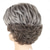 cheap Older Wigs-Grey Curly Pixie Wigs for White Women Short Fluffy White Hair with Bangs Natural Synthetic Heat Resistant Wig