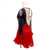 cheap Figure Skating Dresses-Figure Skating Dress Women's Girls' Ice Skating Dress Black Red Black Blue Patchwork Mesh High Elasticity Training Competition Skating Wear Classic Crystal / Rhinestone Long Sleeve Ice Skating Figure