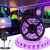 abordables Luces de tira de enchufe-Tira de luces led de luz negra uv 16.4ft 5m flexible 395-405nm 2835smd 8mm flexible dc12v para fiesta de baile en interiores iluminación de escenario pintura corporal