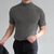 billiga Casual T-shirts för män-Herr T-shirt Turtleneck skjorta Slät Hög krage Gata Helgdag Kortärmad Kläder Mode Ledigt Bekväm