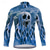 cheap Men&#039;s Jerseys-Men&#039;s Cycling Jersey Long Sleeve Winter Bike Tee Tshirt Top with 3 Rear Pockets Mountain Bike MTB Road Bike Cycling Quick Dry Front Zipper Wicking Blue Orange Grey Skull Spandex Sports Clothing