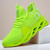 baratos Tênis de Corrida Masculinos-Tênis esportivos flyknit verde neon masculino - tênis de corrida leves e respiráveis com design de sola exclusivo