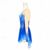 abordables Vestidos de Patinaje Artístico-Vestido de patinaje artístico Mujer Chica Patinaje Sobre Hielo Vestidos Azul Retazos Malla Alta elasticidad Entrenamiento Competición Ropa de Patinaje Clásico Cristal / Strass Manga Larga Patinaje
