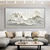 cheap Landscape Paintings-Handmade Original Snow Mountain Oil Painting On Canvas  Abstract Texture Winter Landscape Wall Art for Home Decor With Stretched Frame/Without Inner Frame Painting