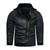 billiga Skinnimiterad jacka-Herr Imitationsläderjacka Fleece-jacka Bikerjacka Vintage skinnjacka Dagligen Semester Vindtät Håller värmen Ficka Höst vinter Slät Mode Klassisk Kavajslag Normal Imitationsläder Svart Brun Jacka