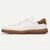 cheap Men&#039;s Sneakers-Men&#039;s White Faux Leather Casual Sneakers with Brown Suede Accents – Comfortable Lace-Up Shoes for Everyday Wear