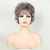 cheap Older Wigs-Grey Curly Pixie Wigs for White Women Short Fluffy White Hair with Bangs Natural Synthetic Heat Resistant Wig